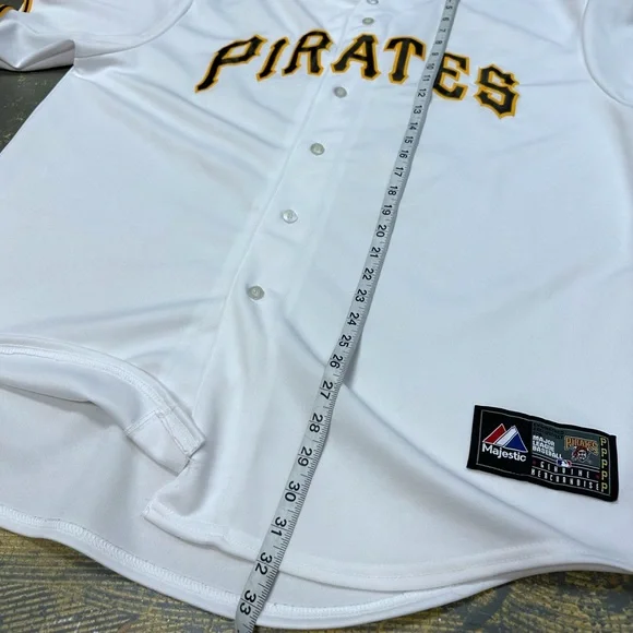 Majestic Gregory Polanco 25 Pittsburgh Pirates Jersey Stitched XXL MLB Baseball - Picture 7 of 8